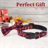 Malier Collar de perro de Navidad y pajarita con patrón
