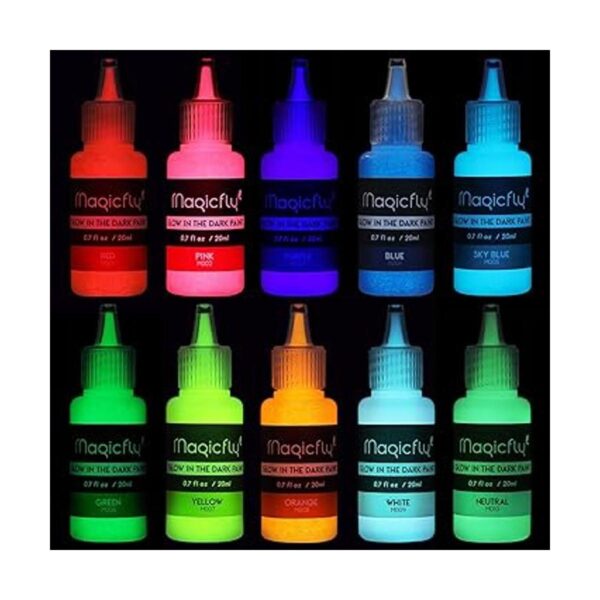 Magicfly Pintura que brilla en la oscuridad 10 colores_2