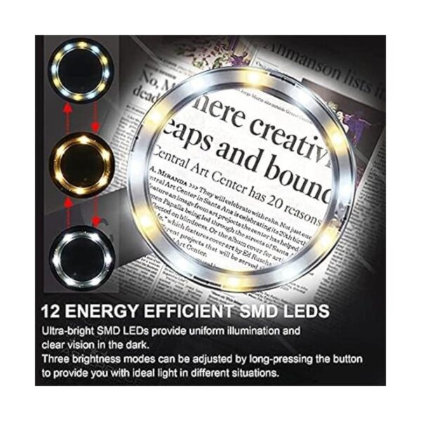 Magdepo Lupa de lectura con 10 luces LED SMD con 12_3