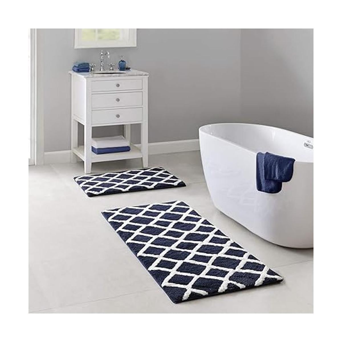 Madison Park Bittman Alfombra de baño reversible de pelo