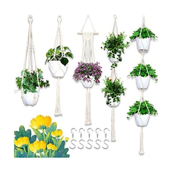Macramé Colgador de plantas para colgar en interiores y