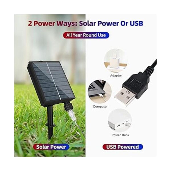 MZD8391 Luces solares de bandera estadounidense Enchufe y