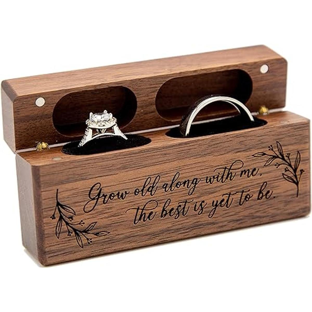MUUJEE Grow Old Along with Me Caja delgada de madera de