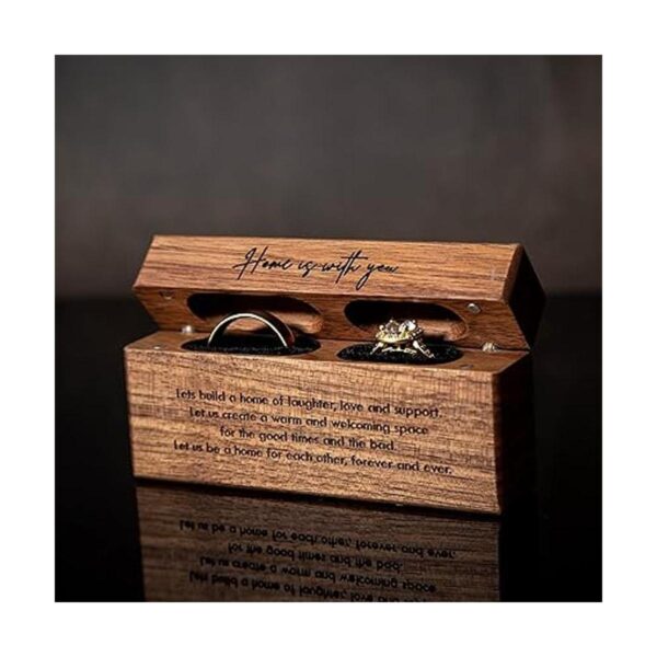 MUUJEE Home is With You Caja de doble anillo de madera_5