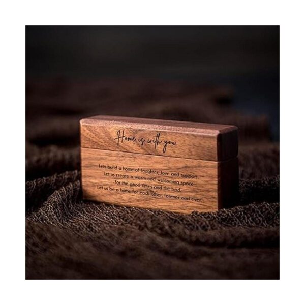 MUUJEE Home is With You Caja de doble anillo de madera_4