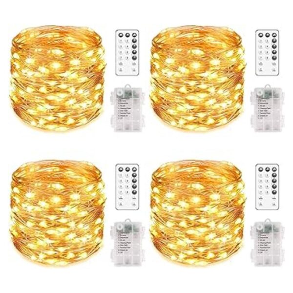 MUMUXI Paquete de 4 luces LED de 20 pies funciona con