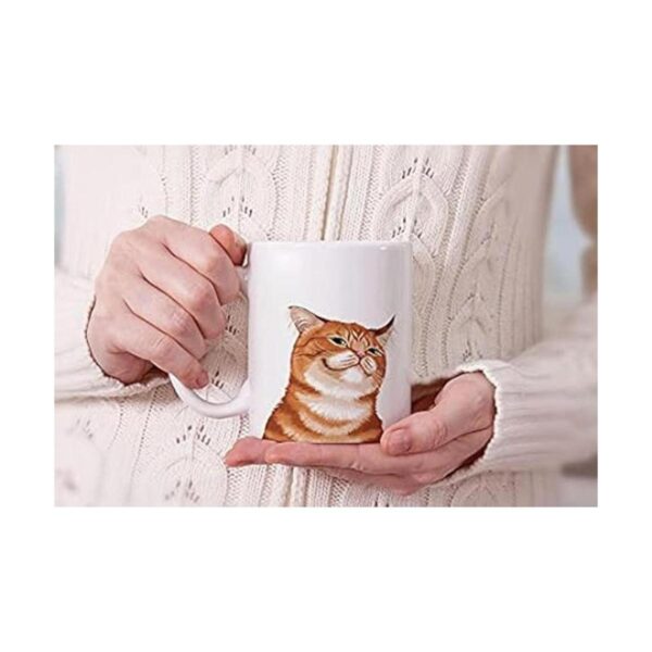 MUGBREW Cute Smirking Orange Tabby Cat Taza de café de
