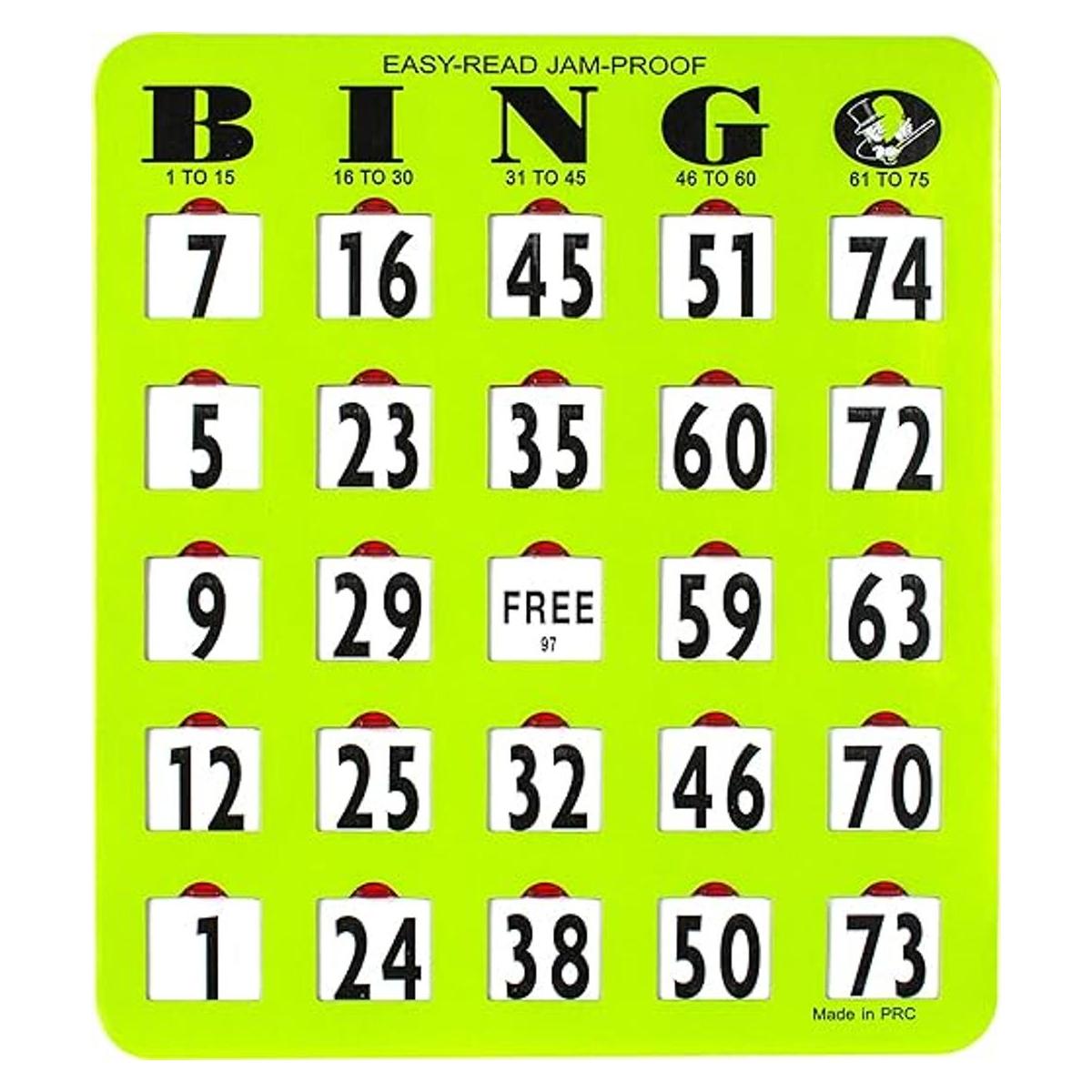 MR CHIPS Tarjetas de bingo con impresión grande a prueba
