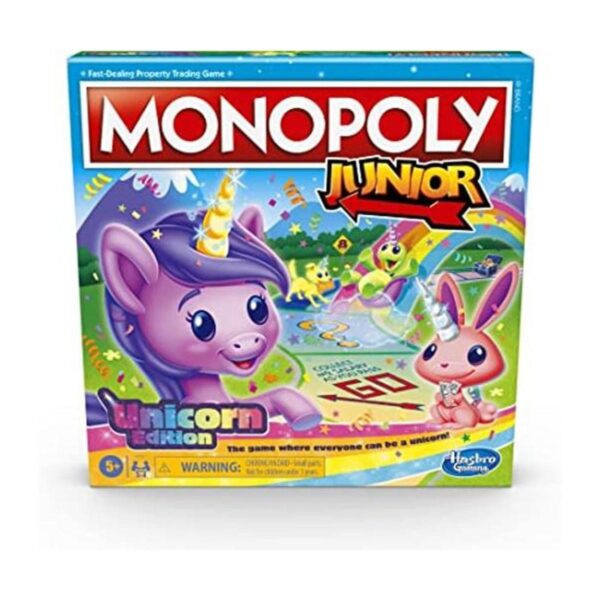 MONOPOLY Junior Juego de mesa Unicorn Edition para 2 a 4_1
