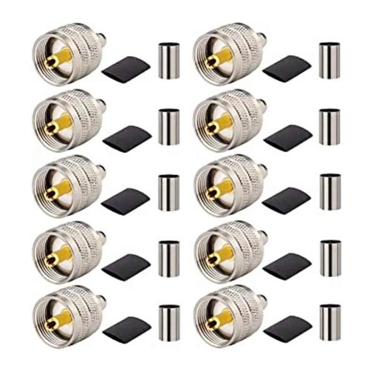 MOOKEERF Conector de crimpado macho PL259 conector