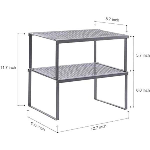 MOOACE Juego de 4 estantes apilables expandibles para