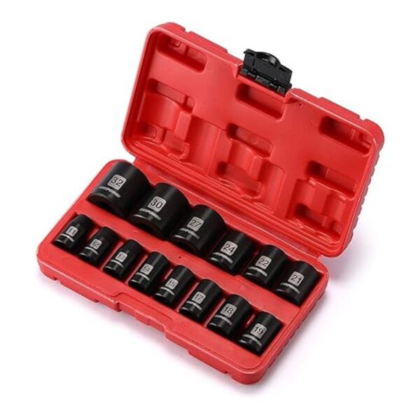 MIXPOWER Juego de 14 llaves de impacto poco profundo de