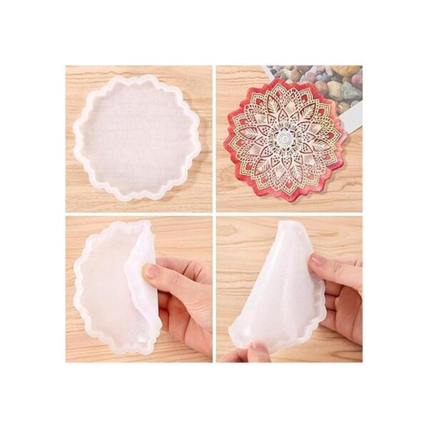 MIKIMIQI Mandala Flores Coaster Molde para resina 3_3