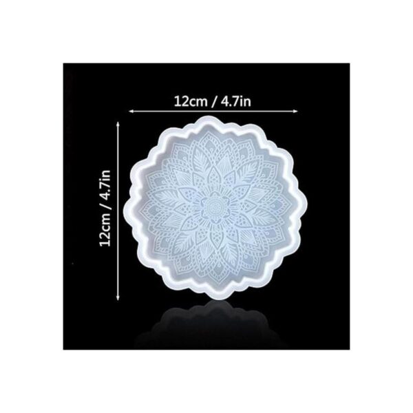 MIKIMIQI Mandala Flores Coaster Molde para resina 3_2