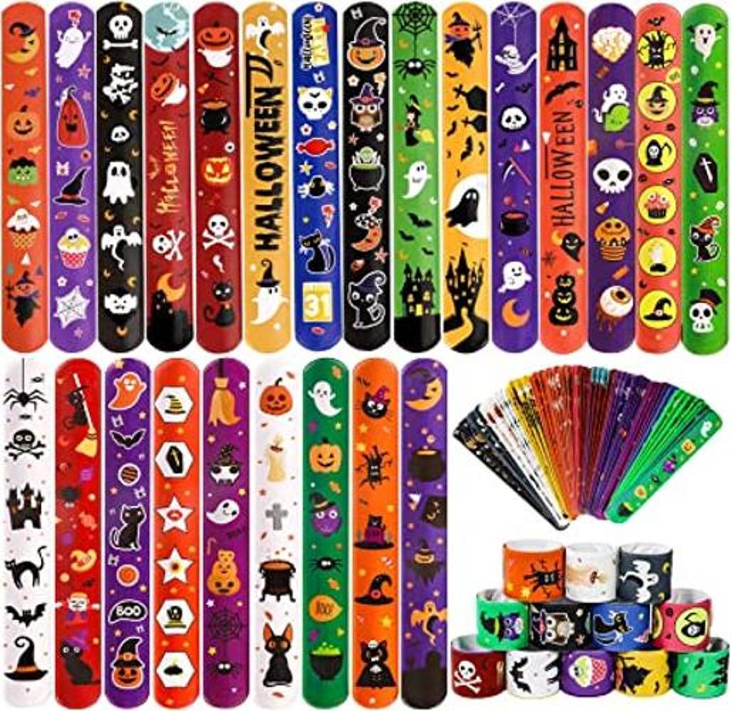 MGparty 72 pulseras de bofetada de Halloween 24 diseños