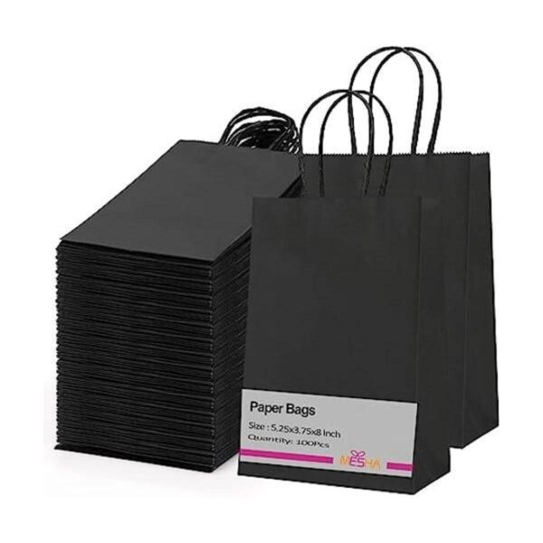 MESHA 100 bolsas de regalo negras de 5.25 x 3.75 x 8_1