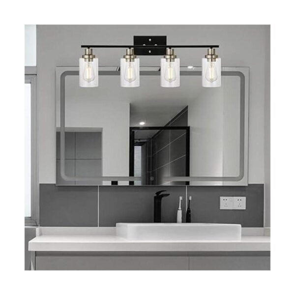 MELUCEE Luces de tocador modernas de 4 luces con pantalla_2