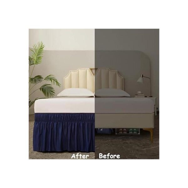 MEILA Falda de cama envolvente de tres lados de tela_5