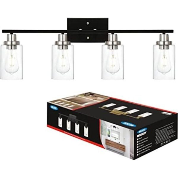 MELUCEE Luces de tocador modernas de 4 luces con pantalla_1