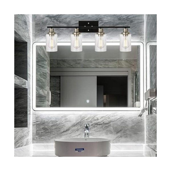 MELUCEE Luces de tocador modernas de 4 luces con pantalla_3