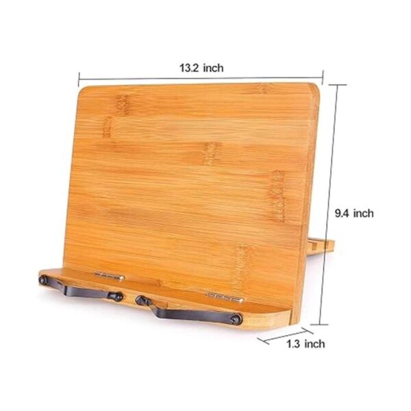 MEGREZ Soporte plegable de bambú para libros de cocina de_3