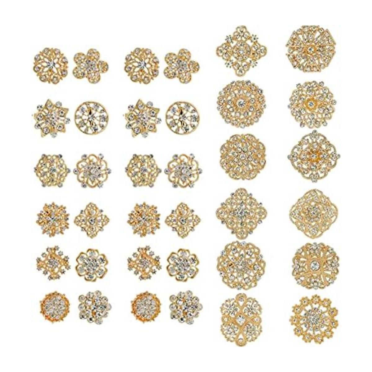 MEEDOZ Broches de ramo de boda para mujer 36 piezas de