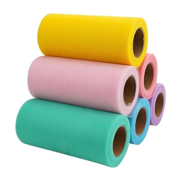MEEDEE Cinta de tul pastel 6 rollos de cinta de tul de 6_2
