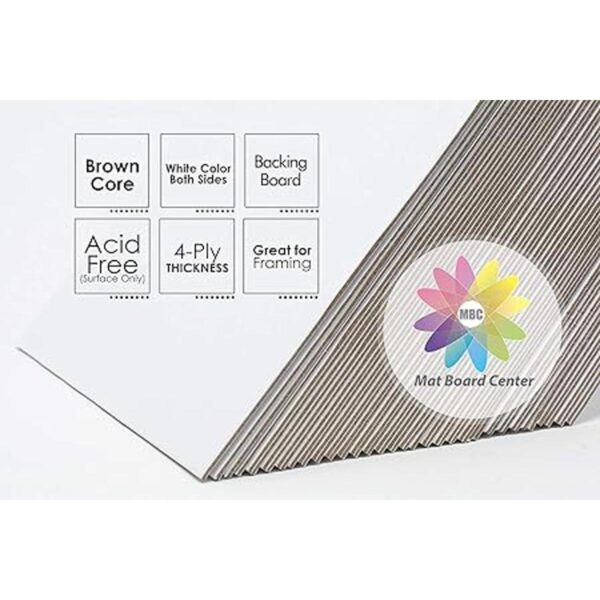 MBC Mat Board Center Tableros mate con respaldo blanco de