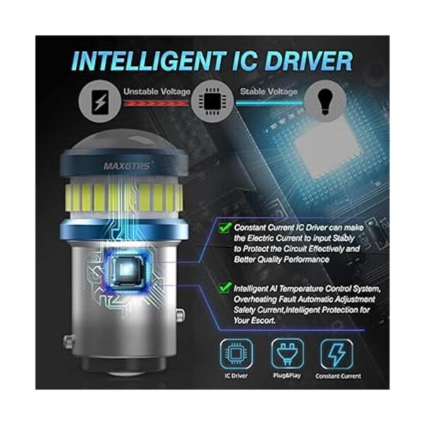 MAXGTRS Bombilla LED de 12 V24 V BAY15D 6000 K xenón_5