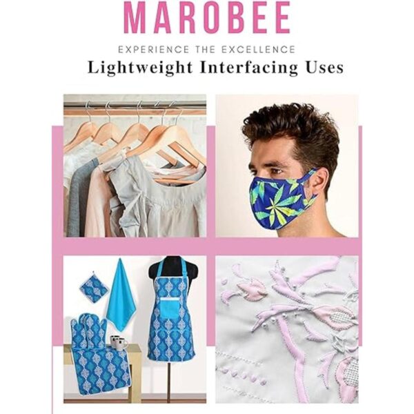MAROBEE Interfaz blanco fusible ligero no tejido para