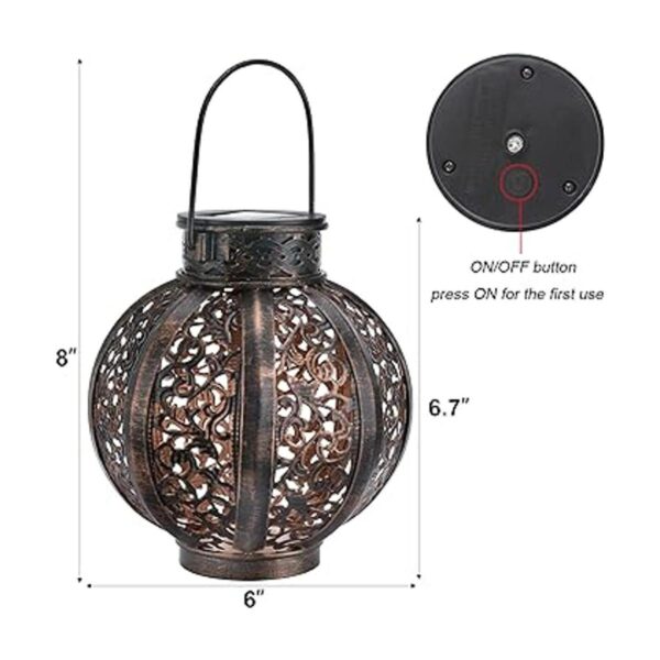 MAGGIFT Paquete de 2 linternas solares colgantes retro con