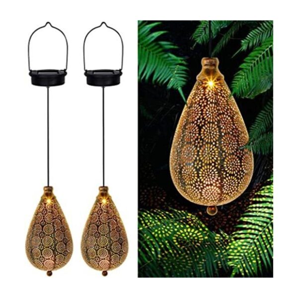 MAGGIFT Paquete de 2 luces colgantes solares linterna_1