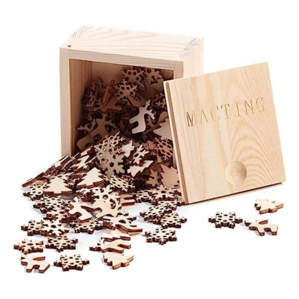 MACTING 150 adornos de Navidad de madera sin terminar de_1