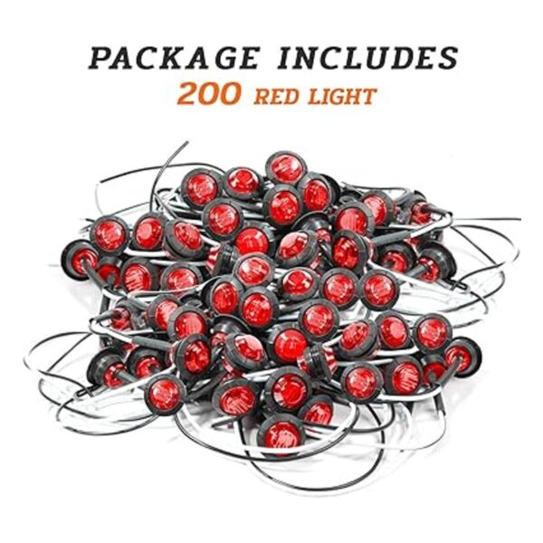 MADCATZ Paquete de 200 luces LED redondas rojas de 34_3