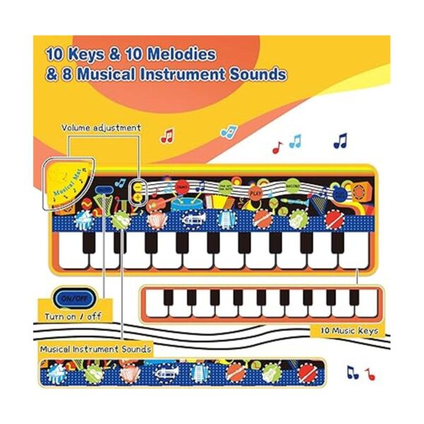 M SANMERSEN Tapete de piano para niños pequeños 43.3 x 14_2