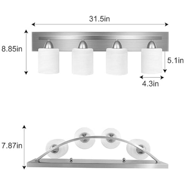 Lámpara de tocador de baño de 4 luces juego de baño todo_2
