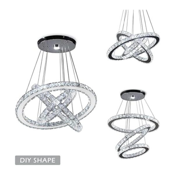 Lámparas LED de cristal modernas de 3 anillos lámpara_2