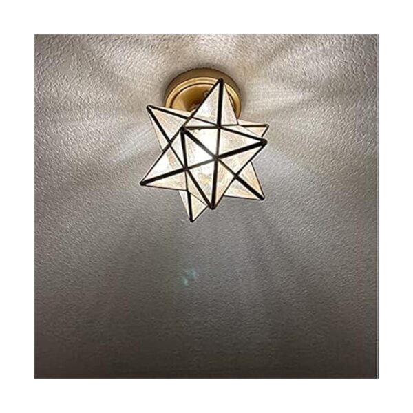 Lámpara de techo moderna de latón con diseño de estrella_2