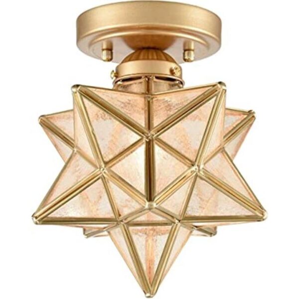 Lámpara de techo moderna de latón con diseño de estrella_1