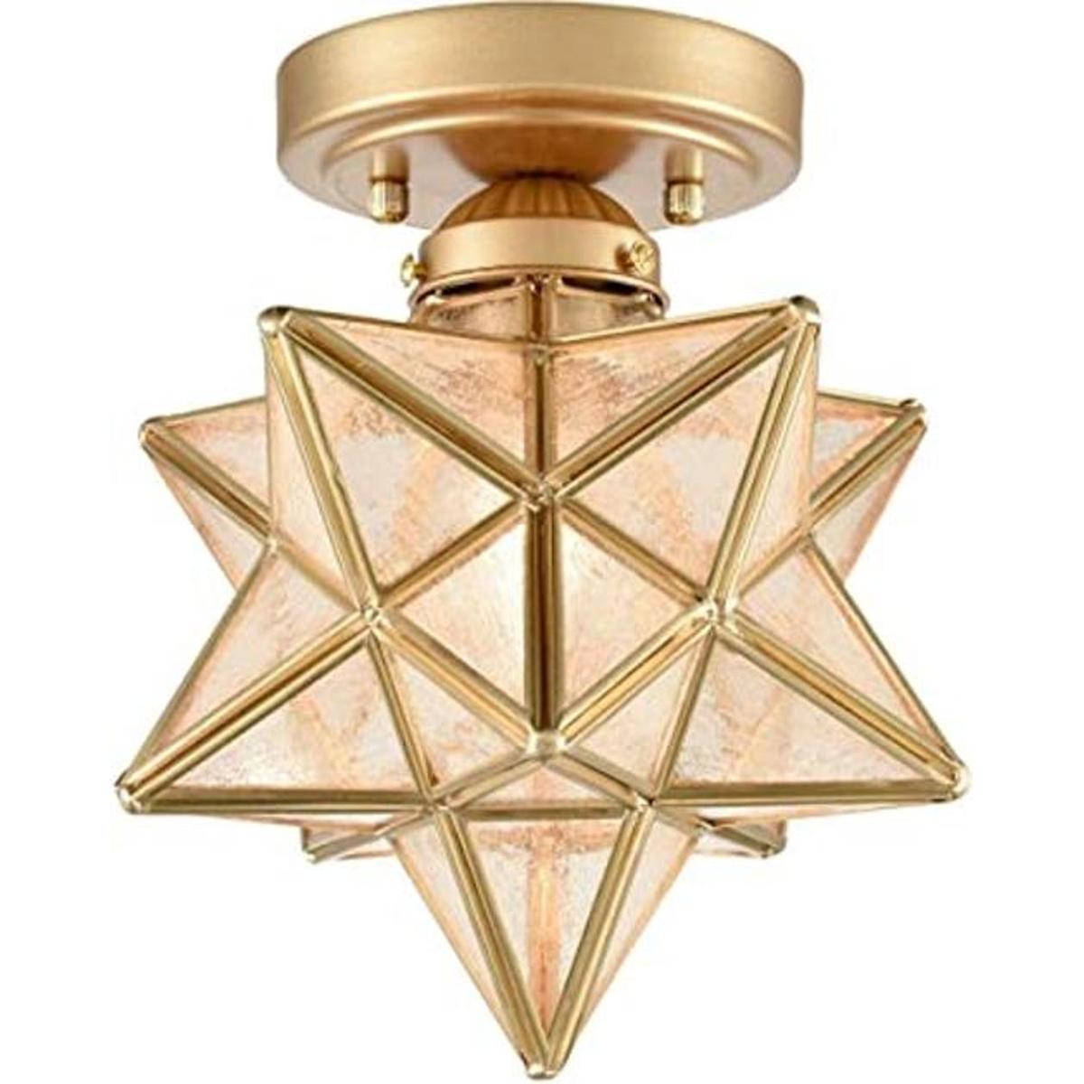 Lámpara de techo moderna de latón con diseño de estrella