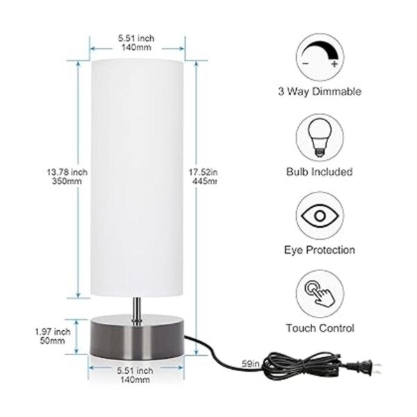 Lámpara de mesa de control táctil de cabecera minimalista_2