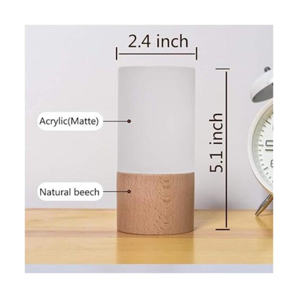 Lámpara de mesa LED pequeña de madera luz nocturna de_4