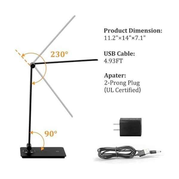 Lámpara de escritorio con luz LED y control táctil de 3