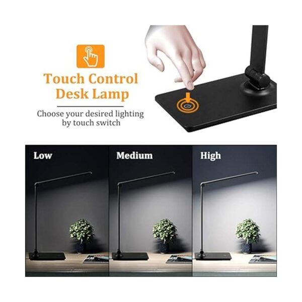 Lámpara de escritorio con luz LED y control táctil de 3
