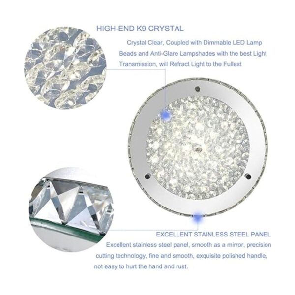 Lámpara de araña de cristal LED empotrada lámpara de_3