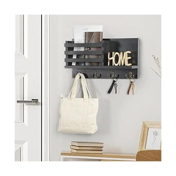 Lwenki Soporte para llaves y correo para pared madera