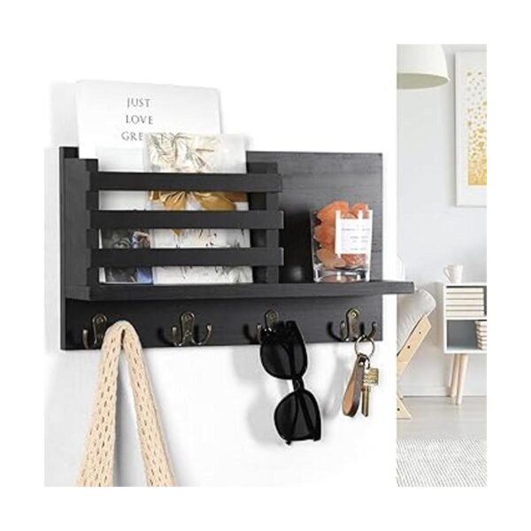 Lwenki Soporte para llaves y correo para pared madera