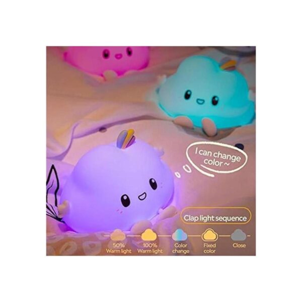Luz nocturna LED de nube para niños luz de silicona suave_3
