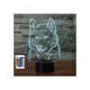 Luz nocturna de cabeza de lobo 3D con control remoto mesa