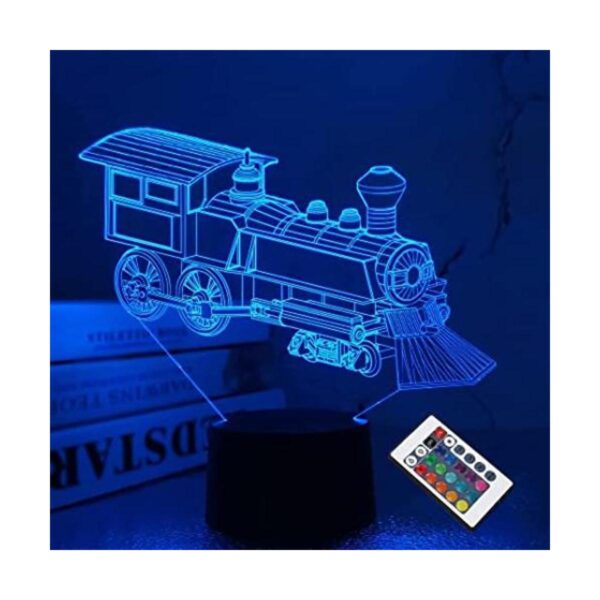 Luz nocturna de tren lámpara de ilusión 3D para niños 16_1